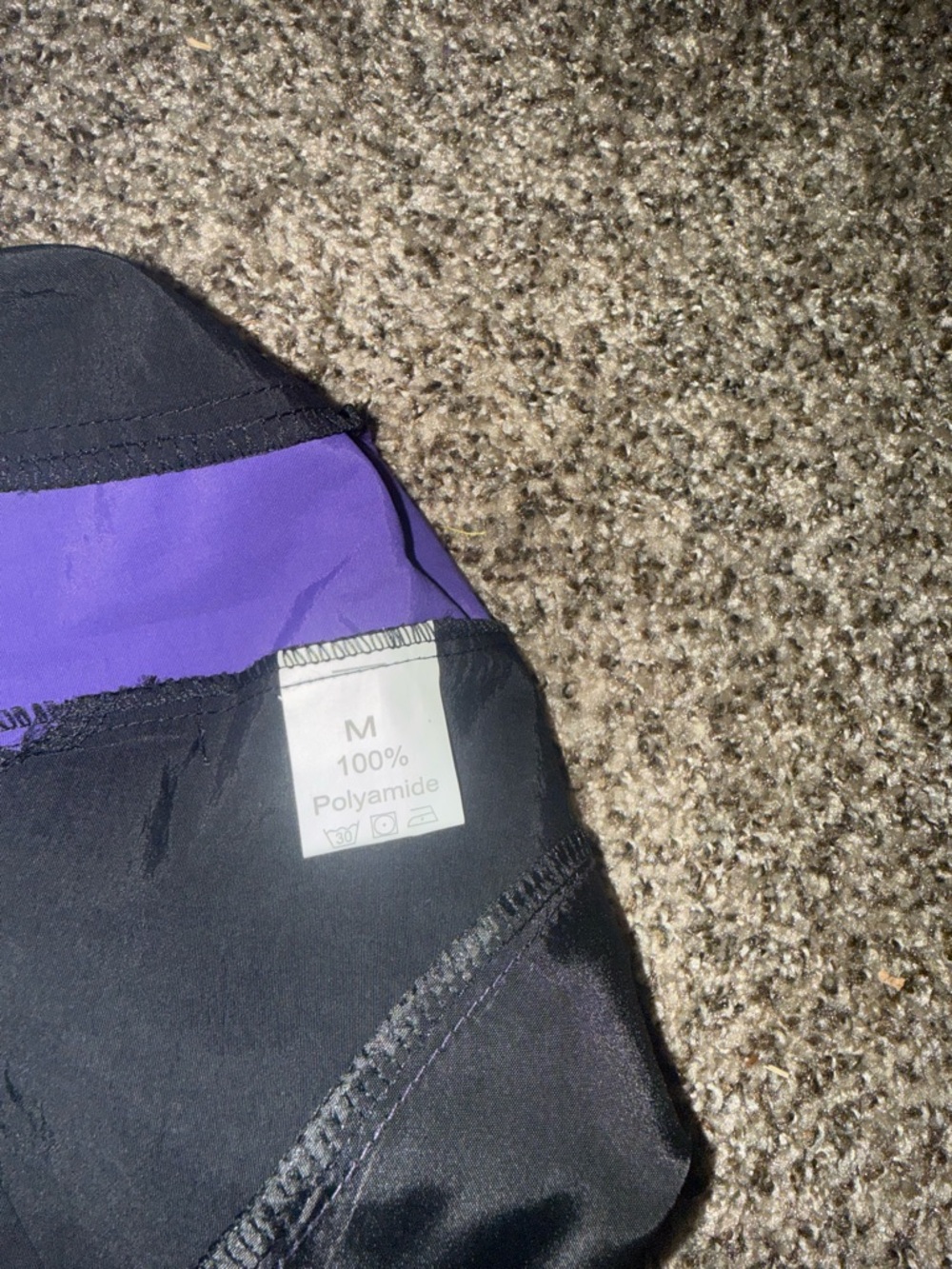Black and Purple Activewear Bottoms